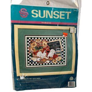 Sunset Welcome To My Kitchen Needlepoint Kit 12089 Craft Set 12"x9" Fun Design